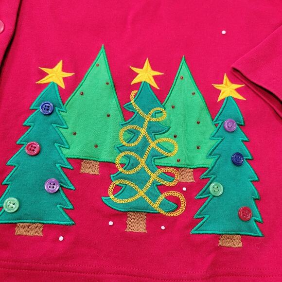 Bechamel Christmas Tree Button Front Cardigan Jacket Size Large - Picture 3 of 7